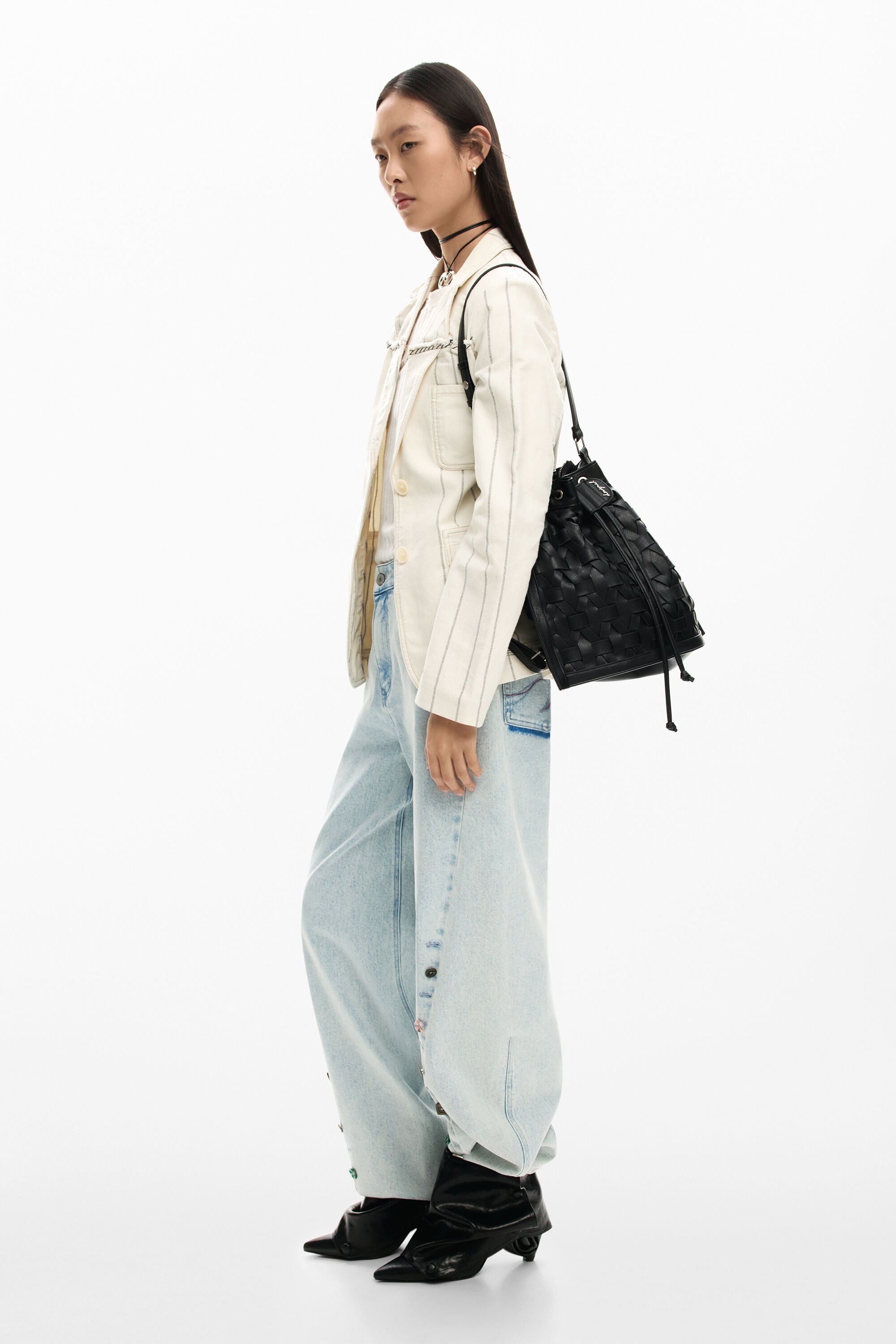 Braided backpack black women's accessories I Desigual.com