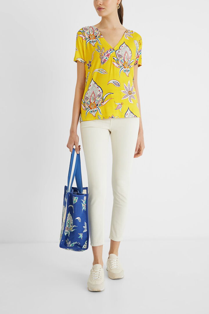 Camiseta paisley cuello pico | Desigual