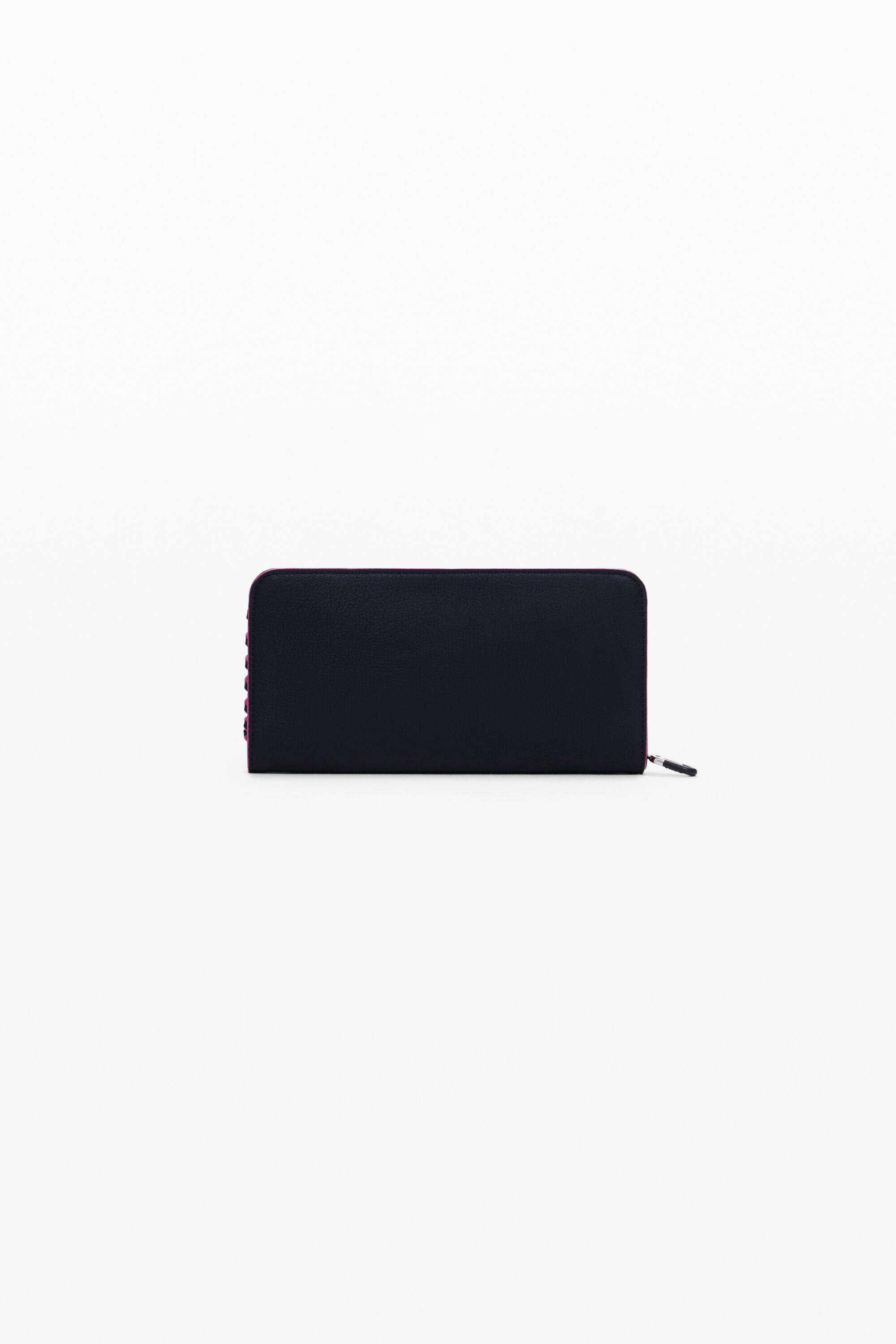 Desigual Medium Braided Faux Leather Wallet In Black