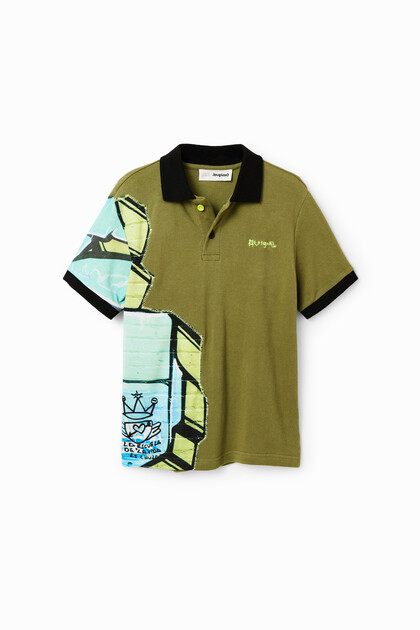 Graffiti short-sleeve polo shirt