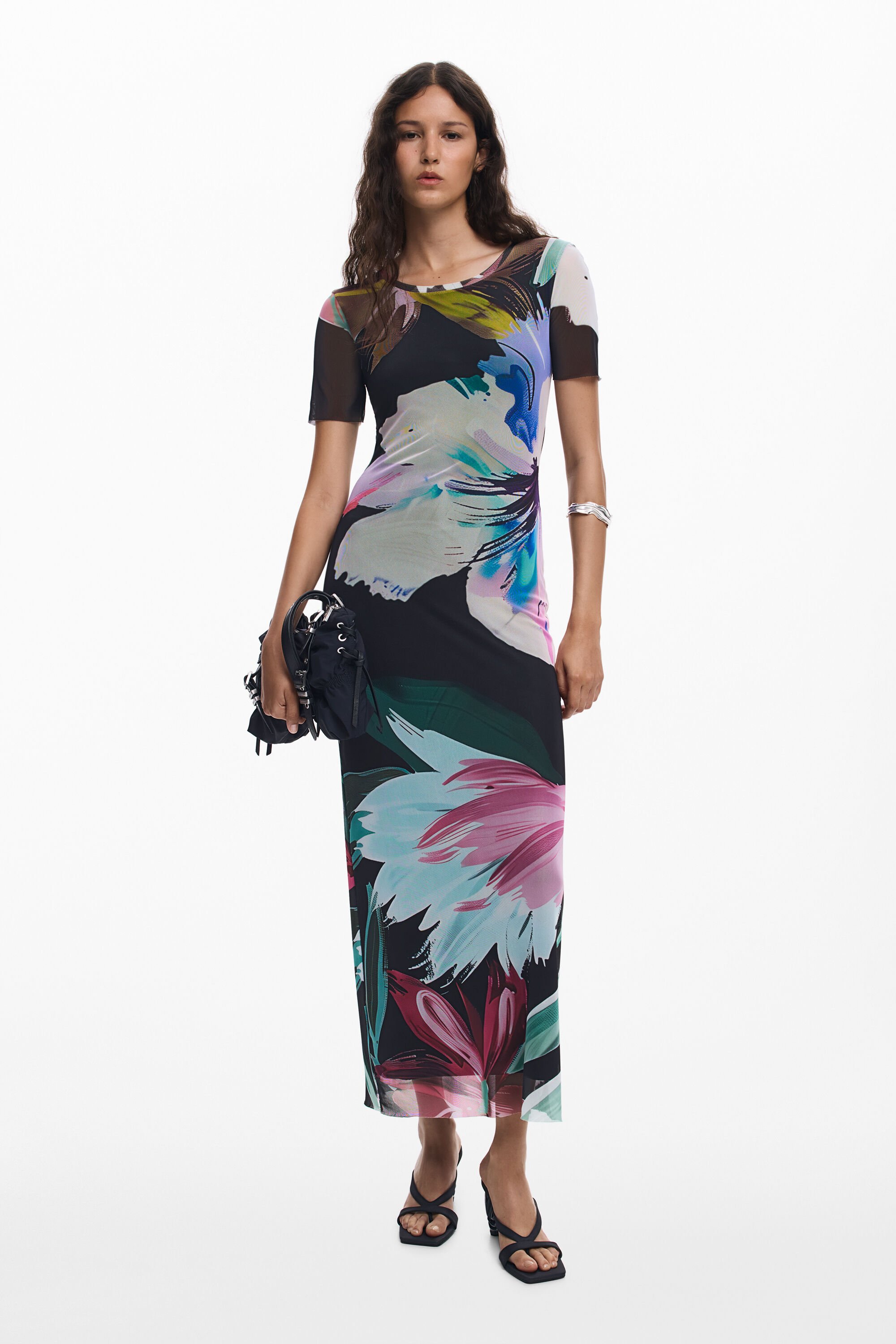 Robe ajustée à fleurs aquarelle - Desigual - Modalova