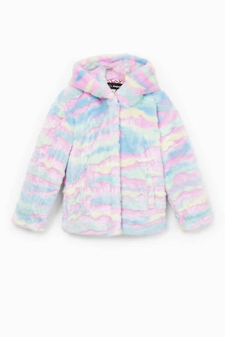 Chaqueta pelo suave pastel | Desigual
