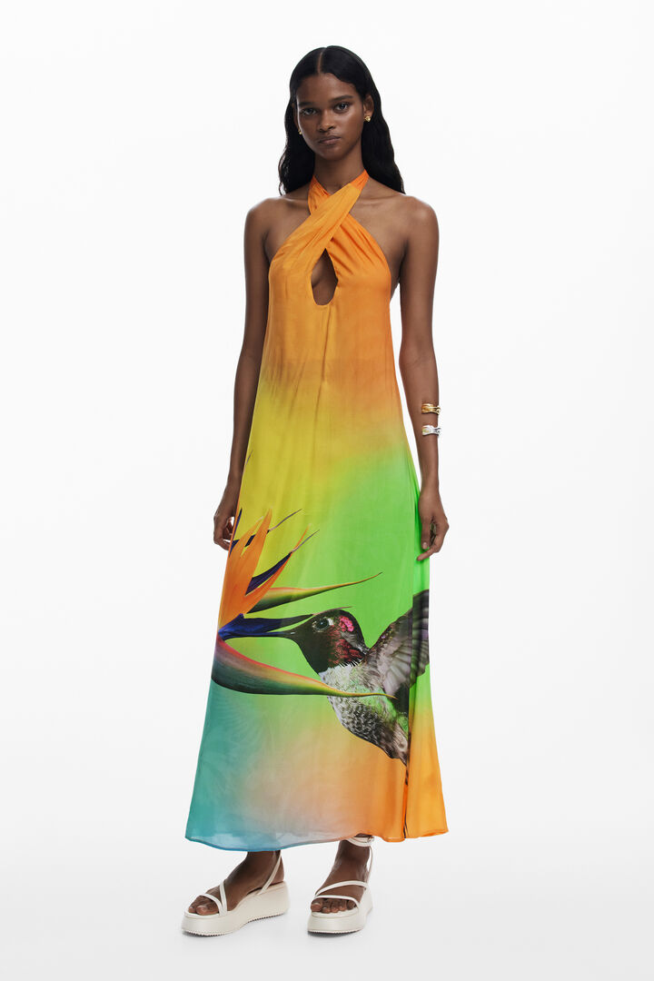 Printed long dress | Desigual