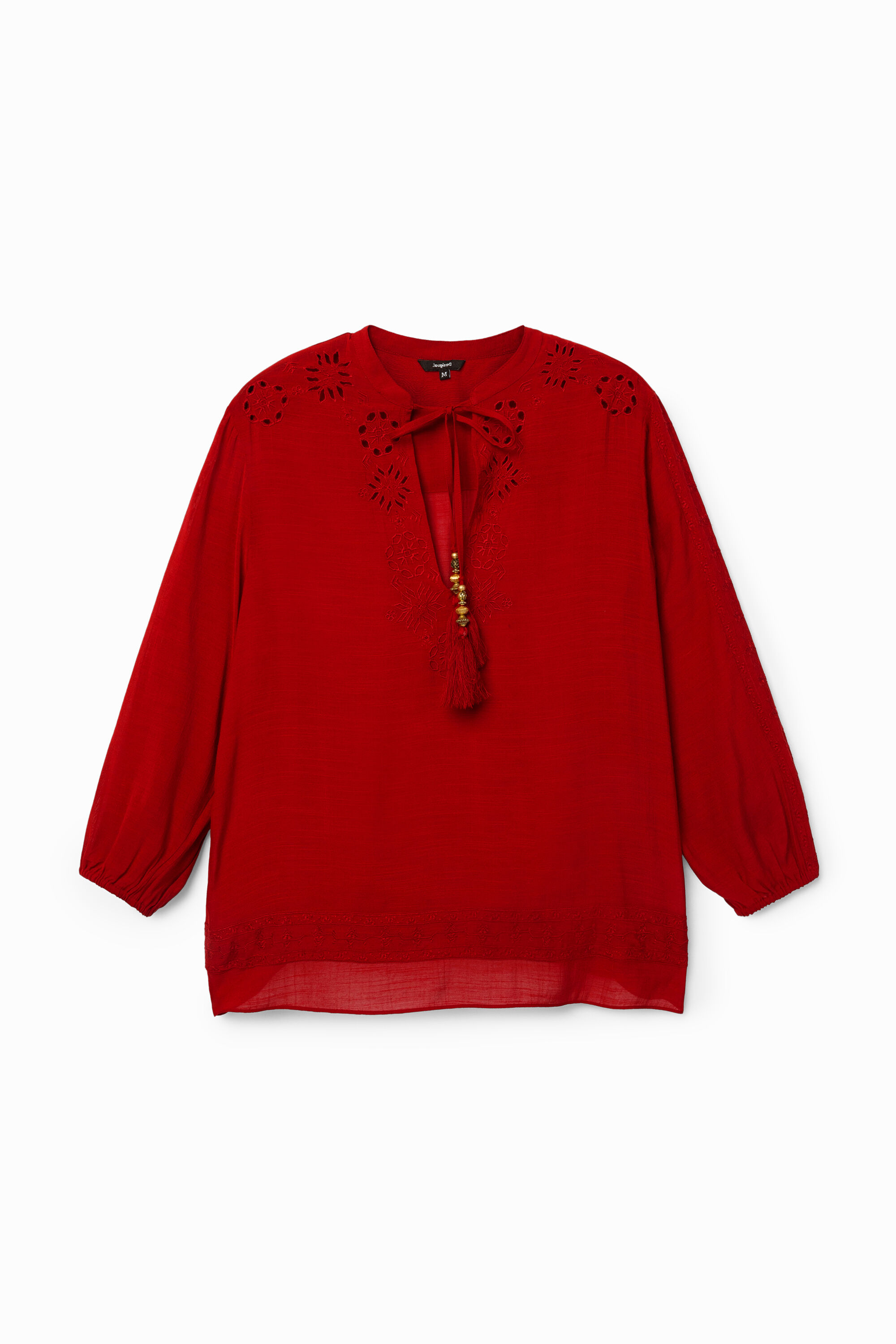 3/4 sleeve V-neck blouse