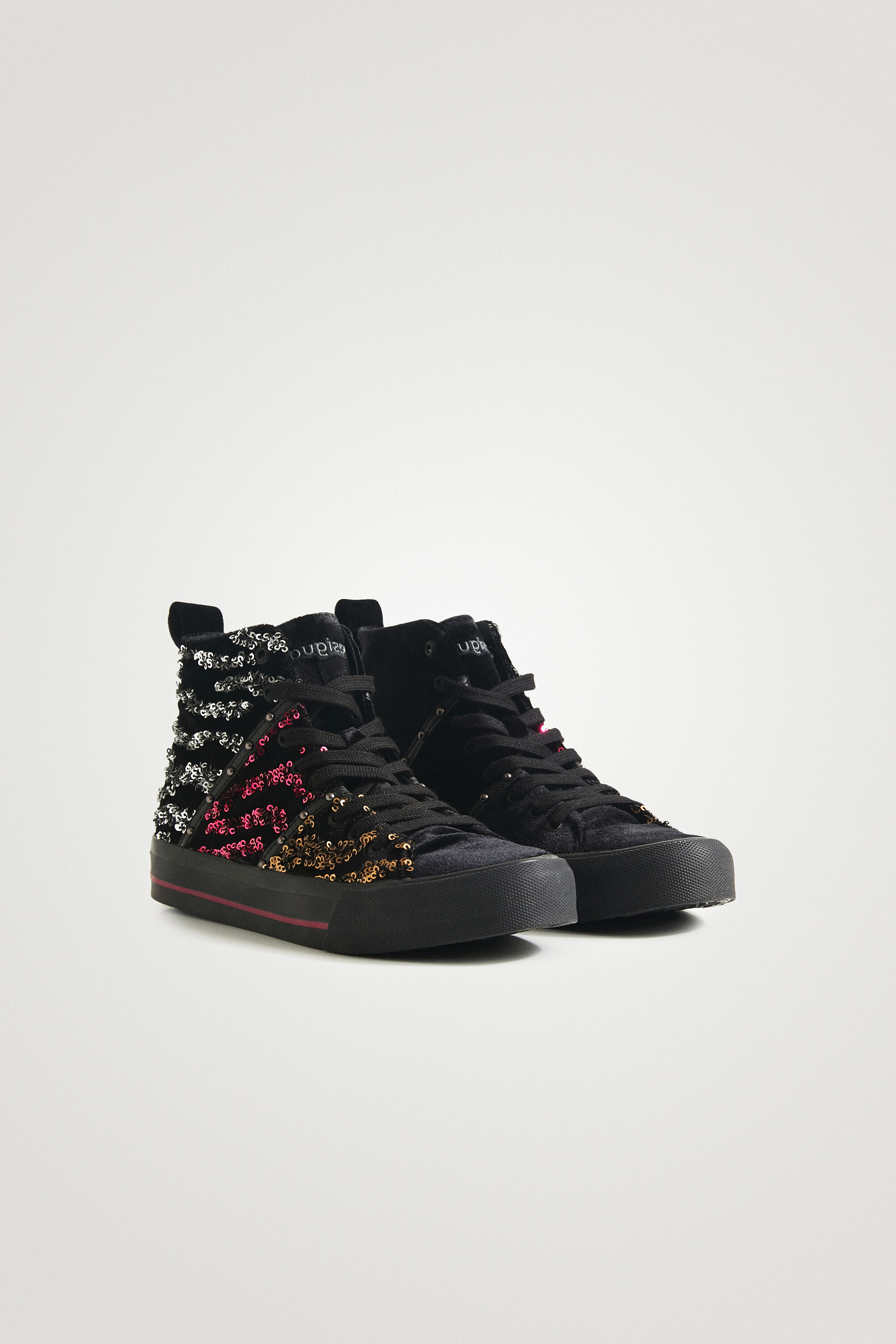 Black sequin high top sneakers store