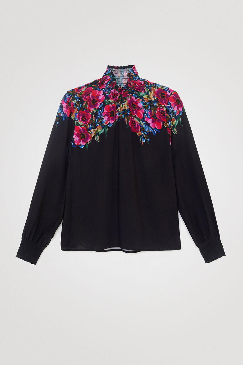 Loose blouse floral yoke | Desigual