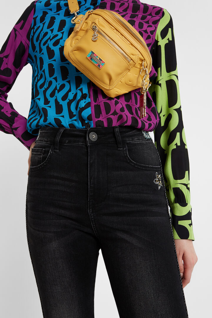 Skinny jeans with side strip and sequin details | Desigual