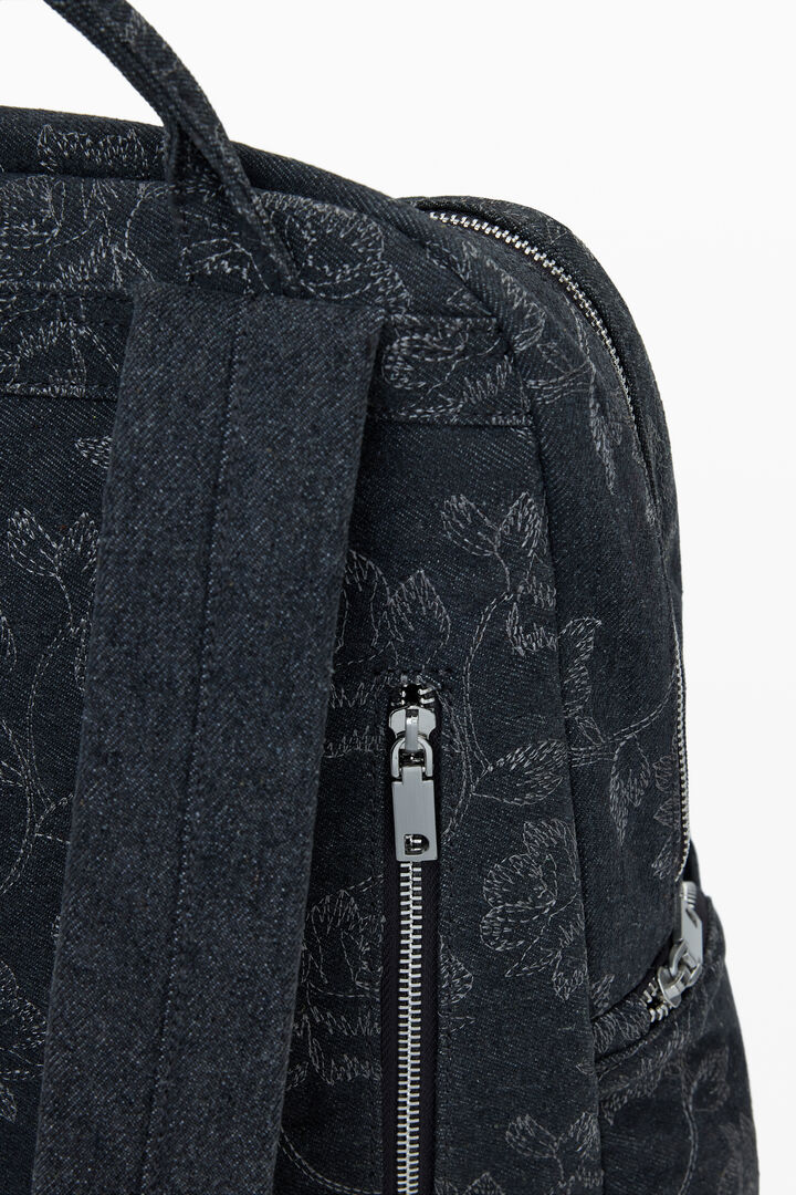 Large embroidered denim backpack | Desigual