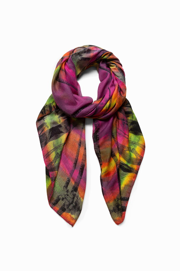 Foulard efecto desteñido y palmeras | Desigual