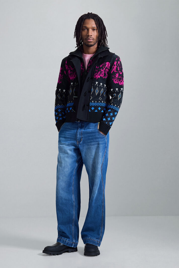 chunky knit jacquard sweater