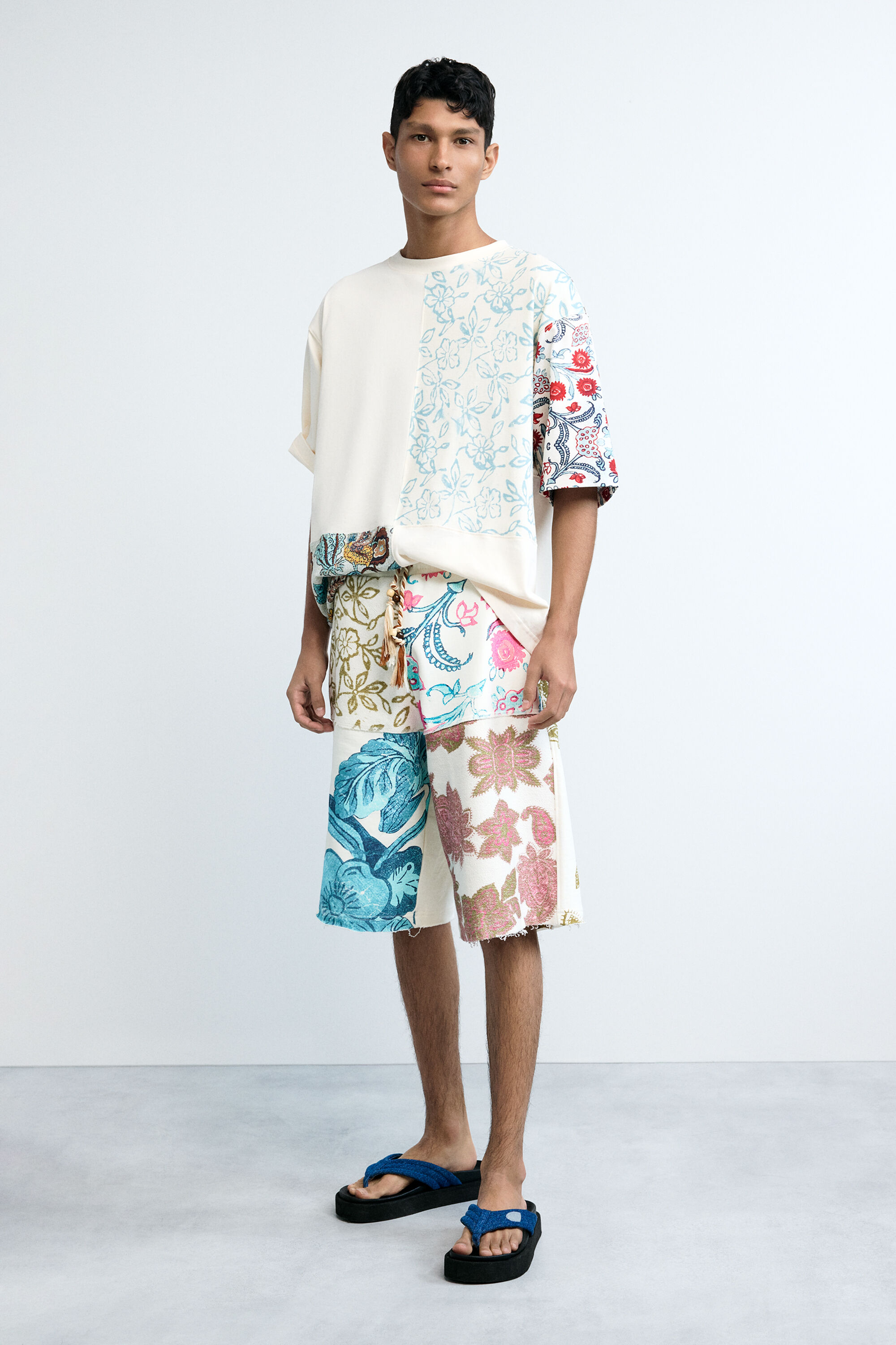 Bermuda punto flores - WHITE - XL