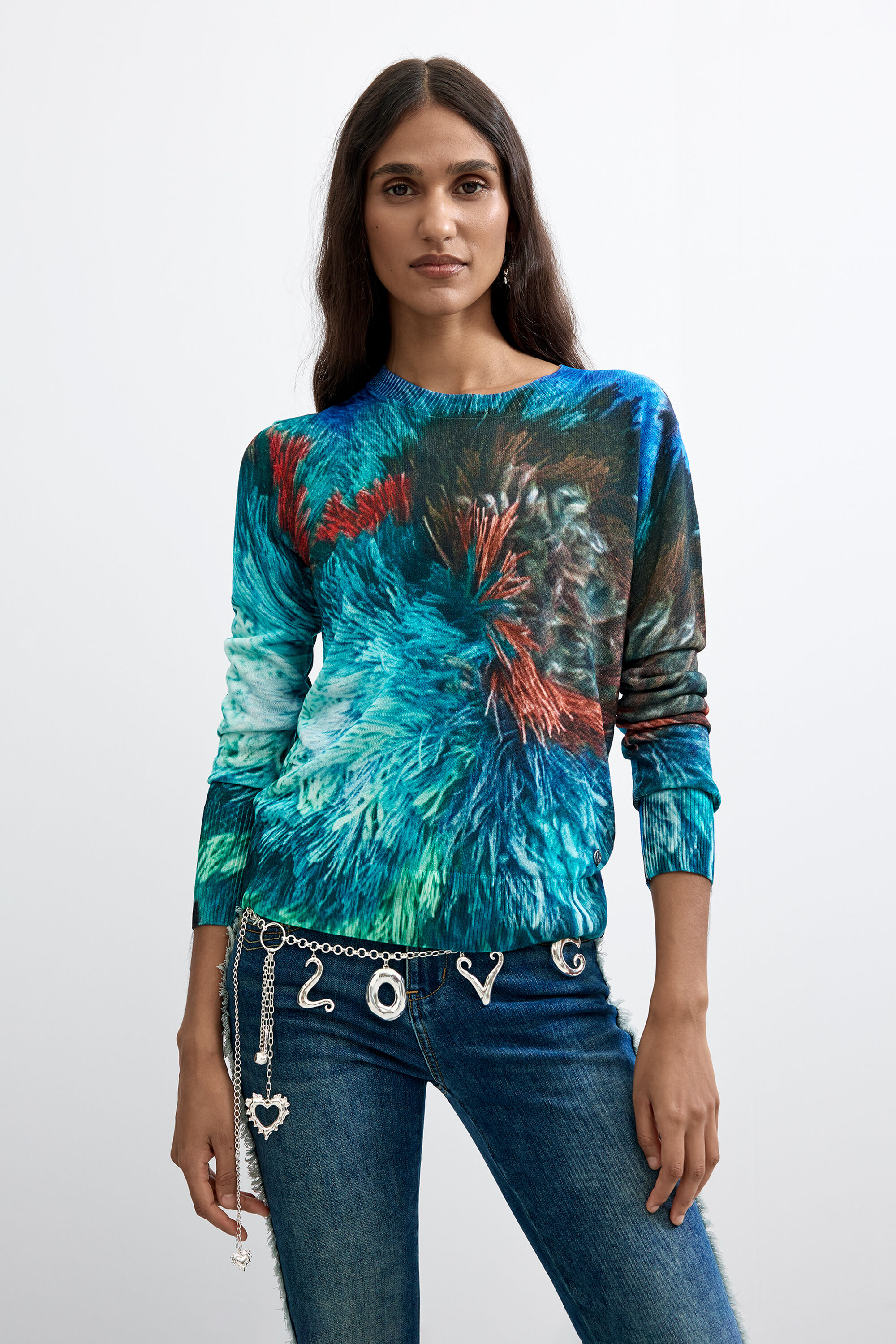 Pull imprimé M. C. Lacroix, Bleu, XS