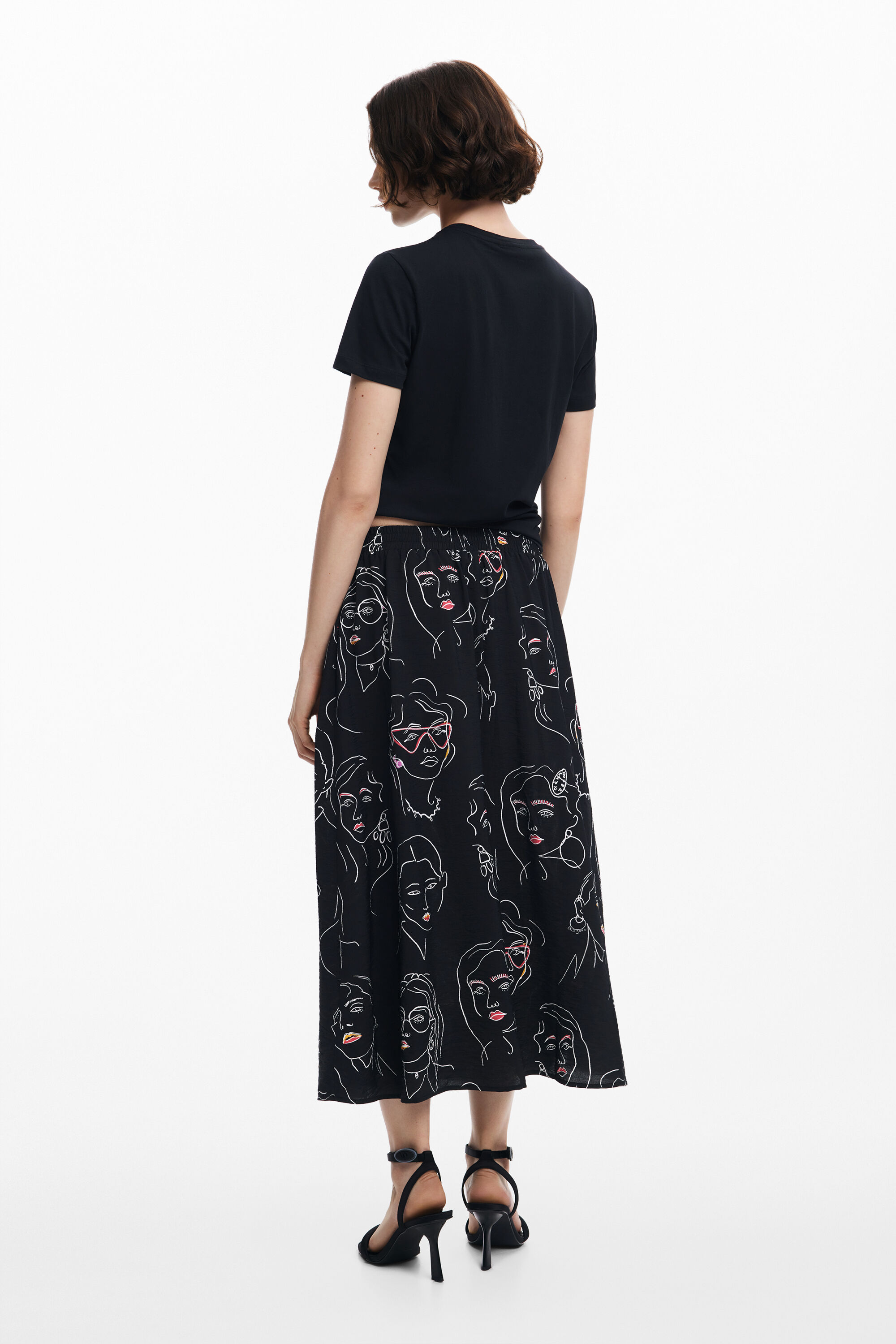Jupe longue a visages pour femme I Desigual