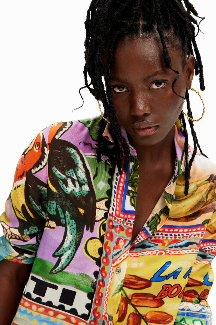 Chemise cartes postales arty Stella Jean | Desigual