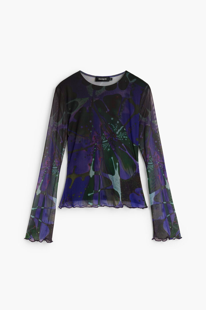 T-shirt en tulle imprim&eacute; M. C. Lacroix