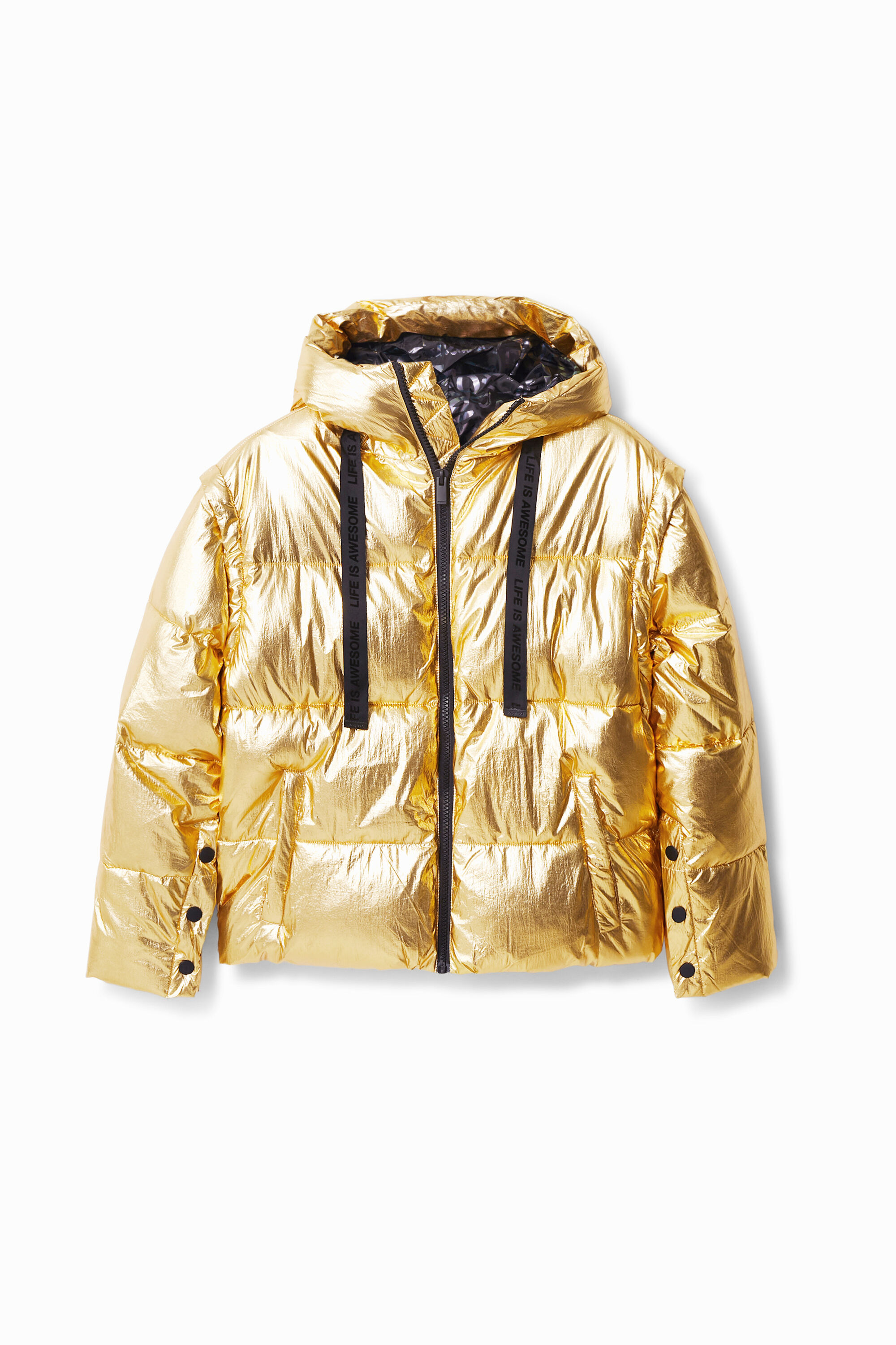 Detachable sleeve padded jacket
