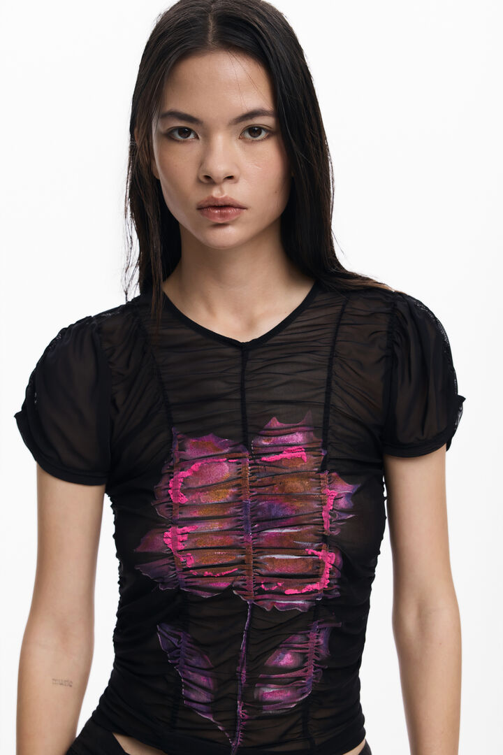 Flower tulle T-shirt | Desigual