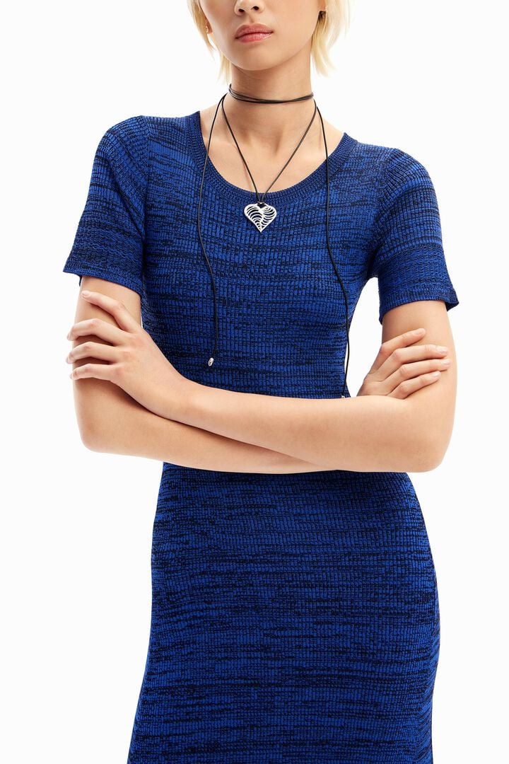 Long mottled ribbed dress | Desigual