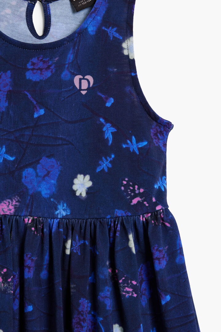 Vestido corto  flores evasé | Desigual