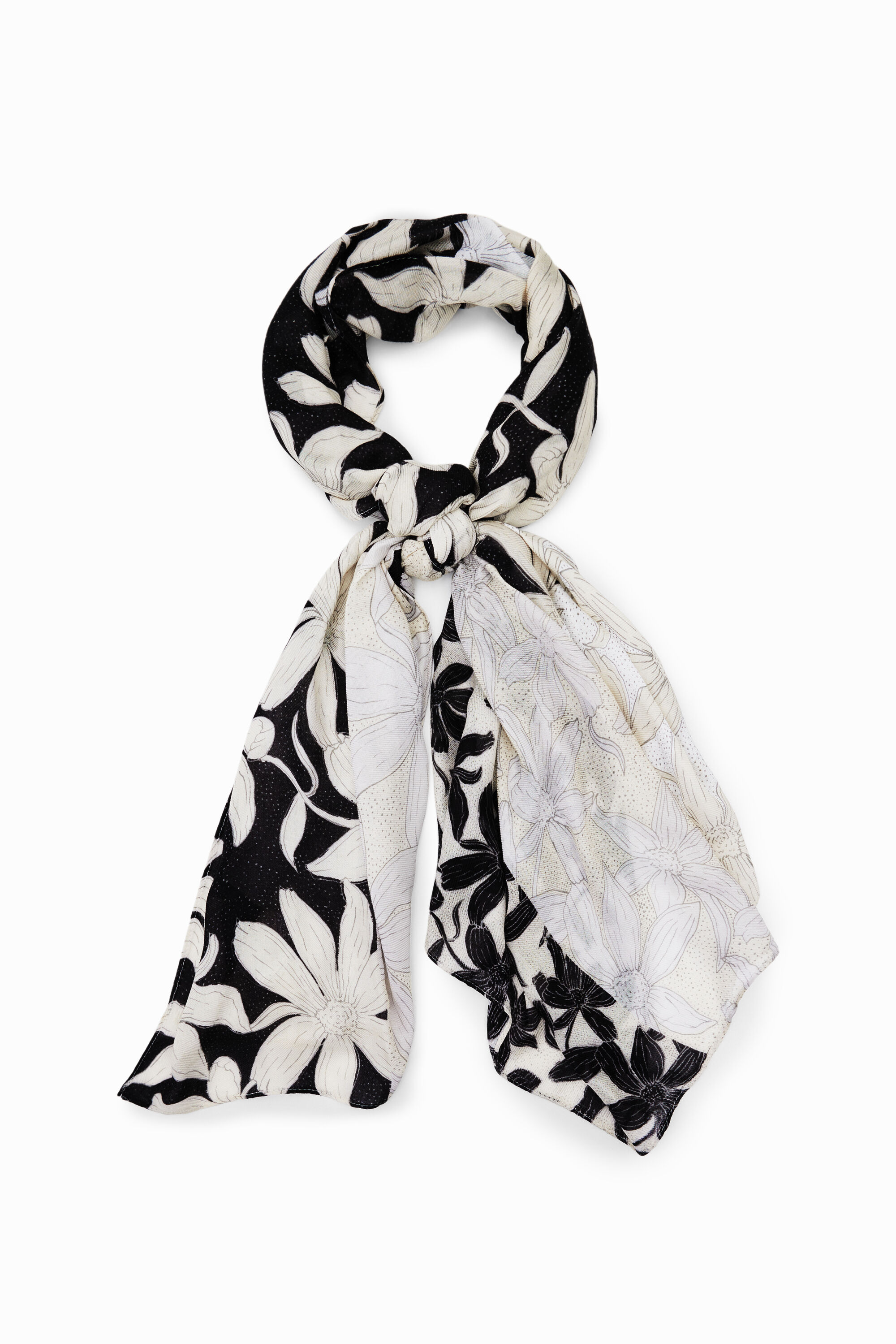 Desigual Rectangular leaf foulard