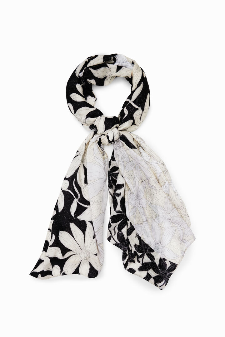 Foulard retangular folhas