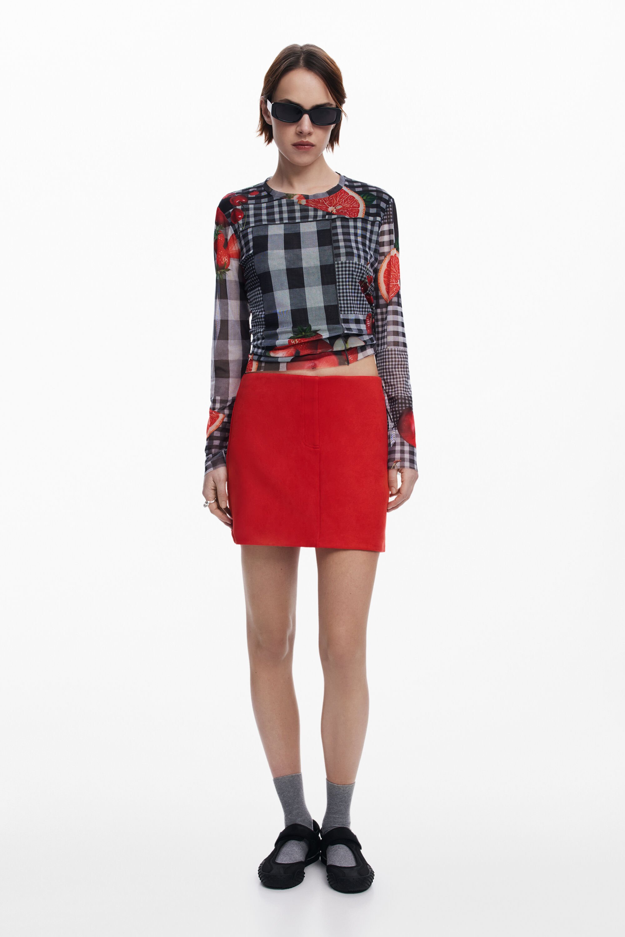 ギンガムフルーツチュールTシャツ 女性用 I Desigual.com