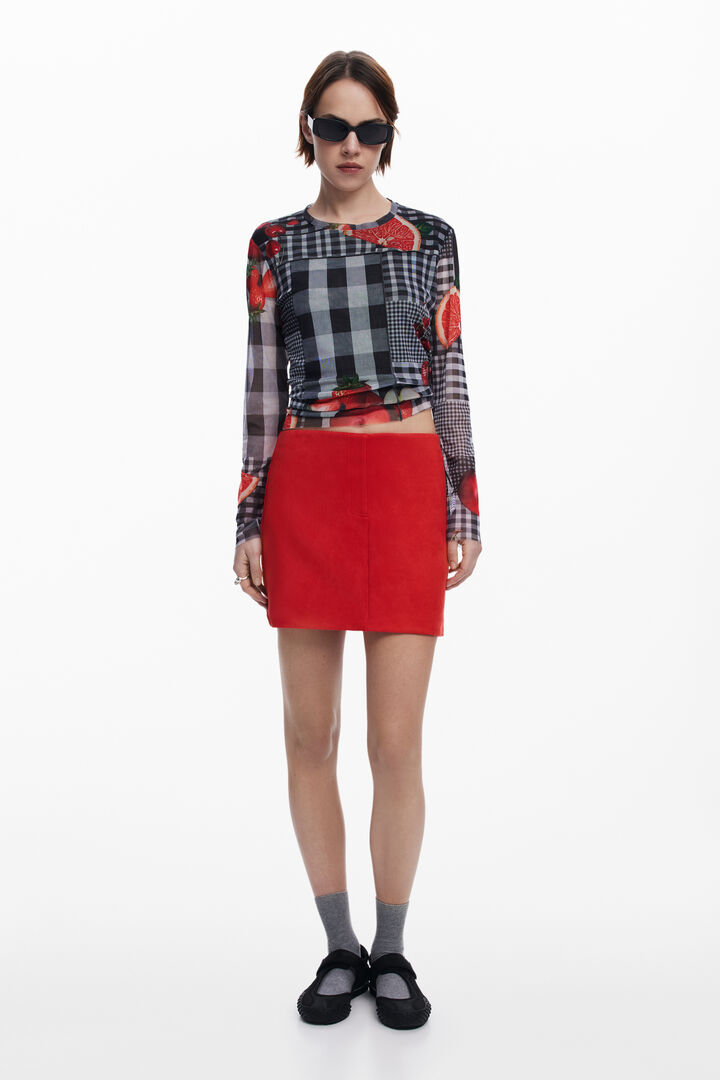 Vichy tulle fruit T-shirt | Desigual