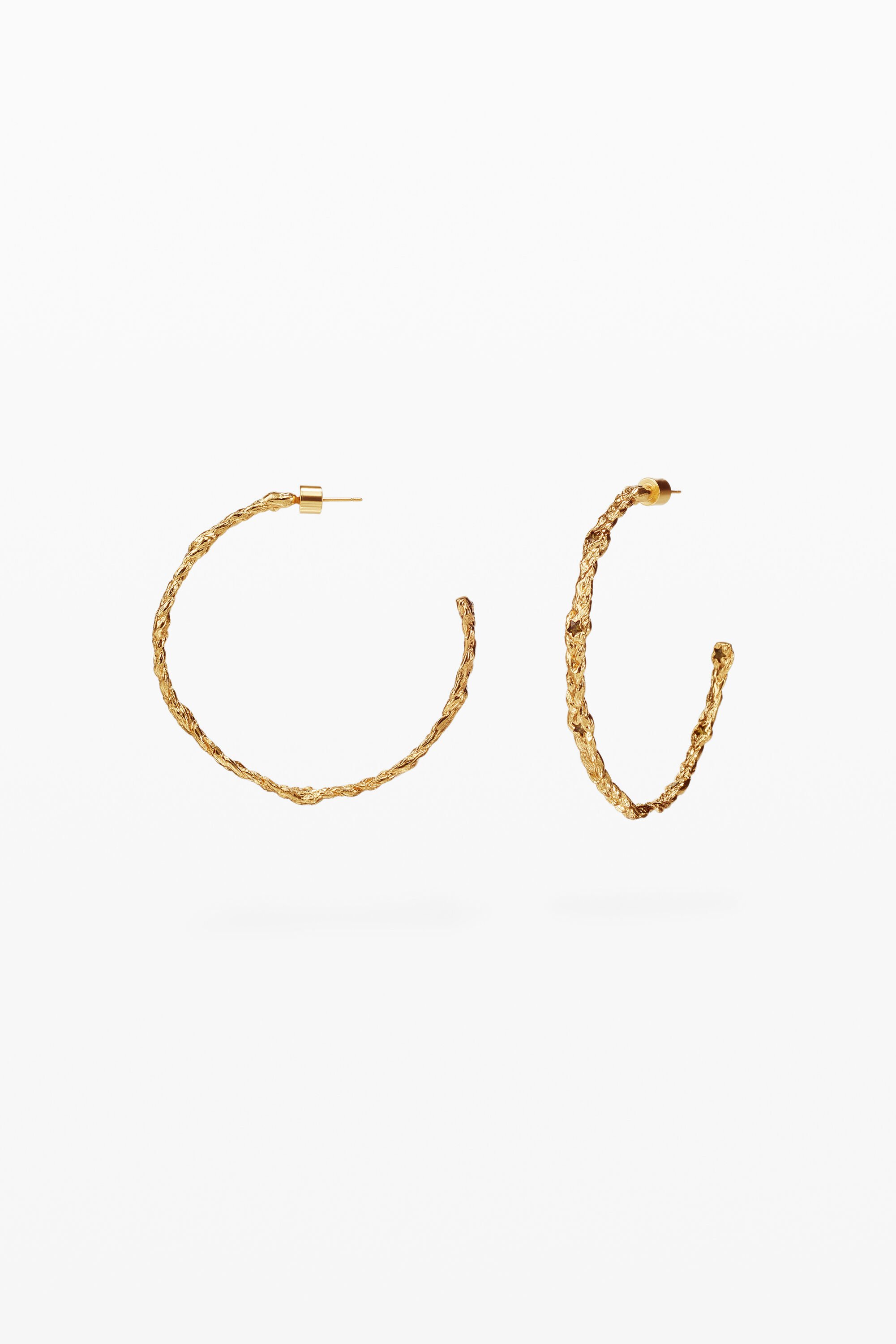 Desigual Women s Zalio Plated Braided Hoop Earrings Brown