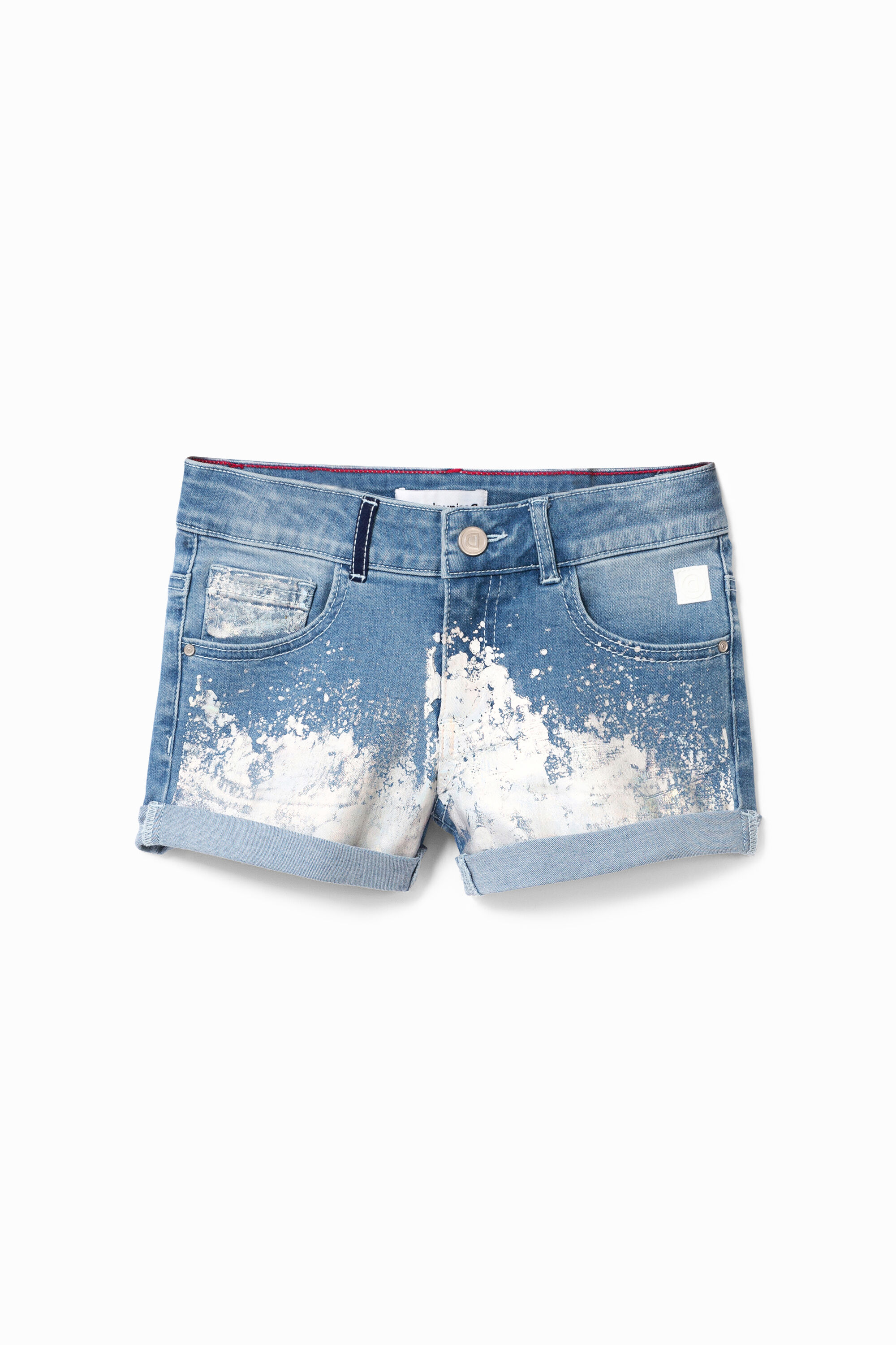 Jean shorts silver paint