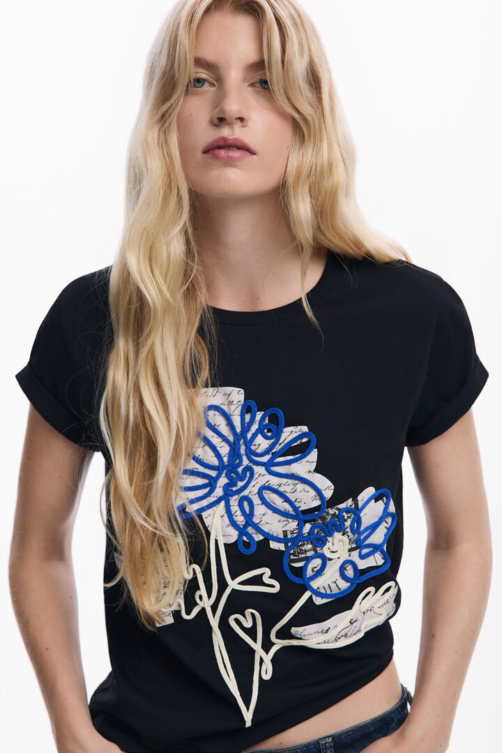 Blumen-T-Shirt mit Kordelzug | Desigual
