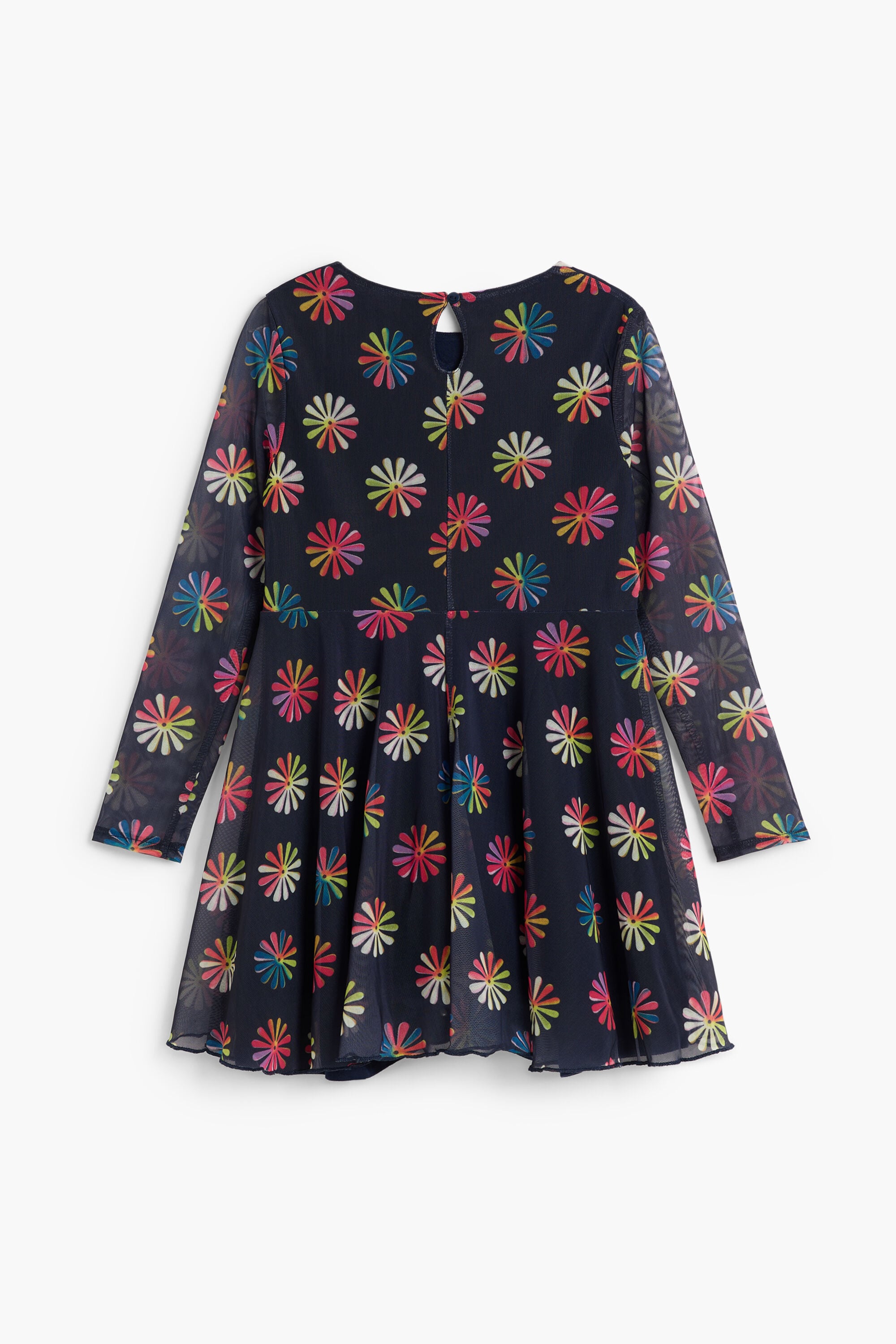 Vestido Estampado, Poliester, Azul,