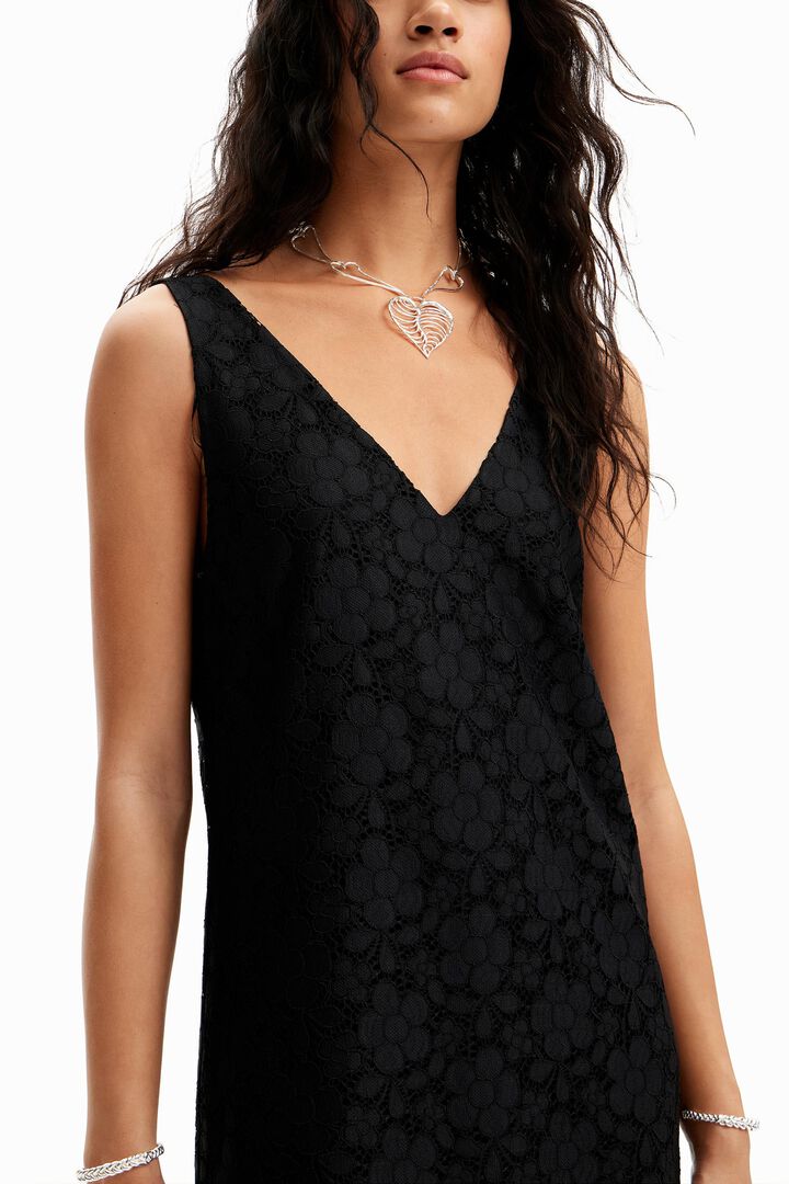 Mini robe dentelle fleurs | Desigual