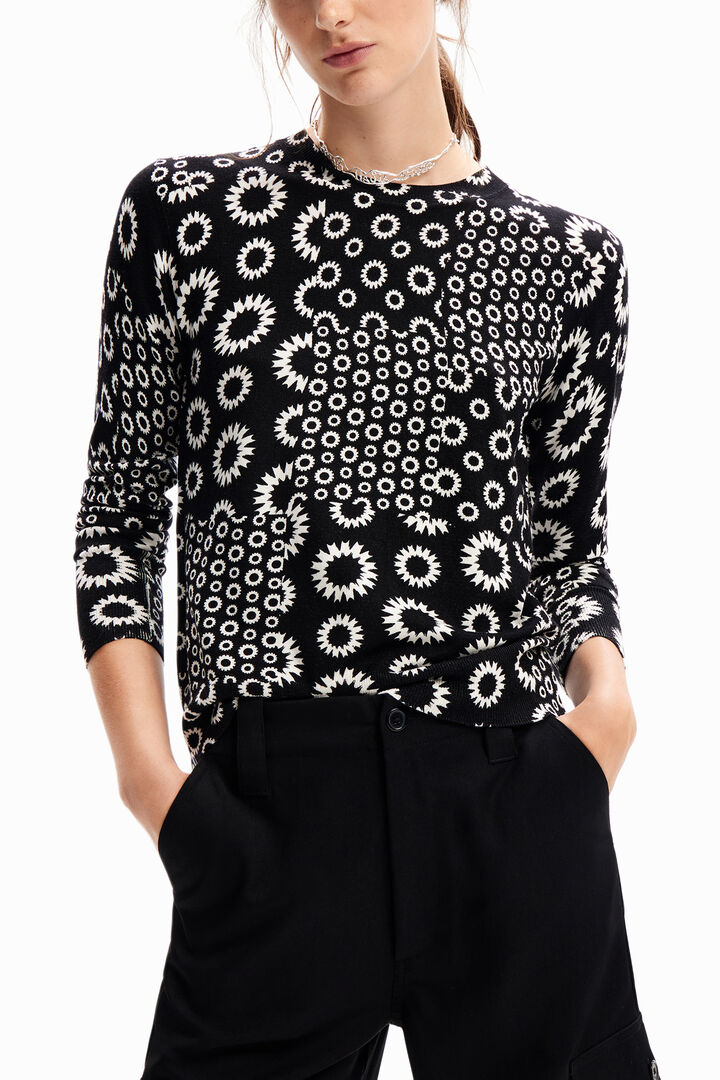 Fine geometric patchwork pullover | Desigual