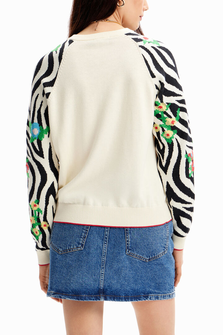 Embroidered zebra pullover | Desigual