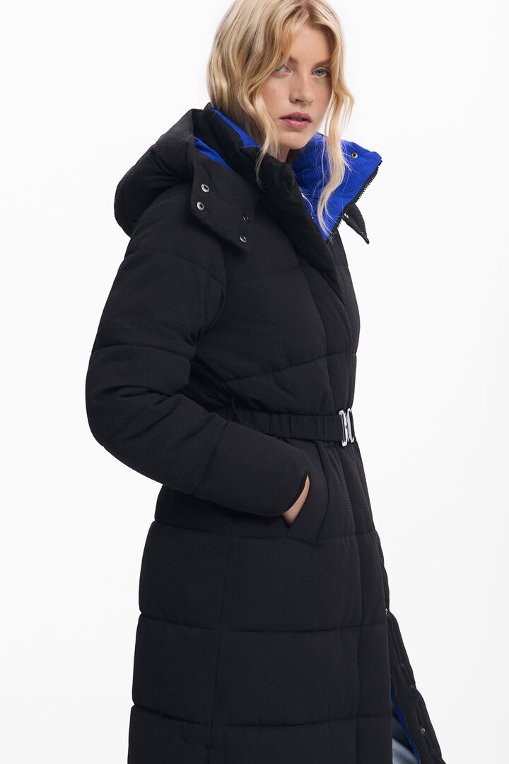 Lange gesteppte Jacke mit Gürtel | Desigual