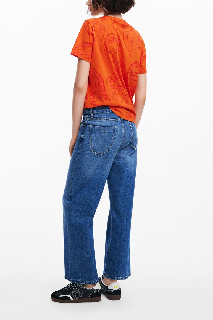 Short-sleeved T-shirt with faces | Desigual