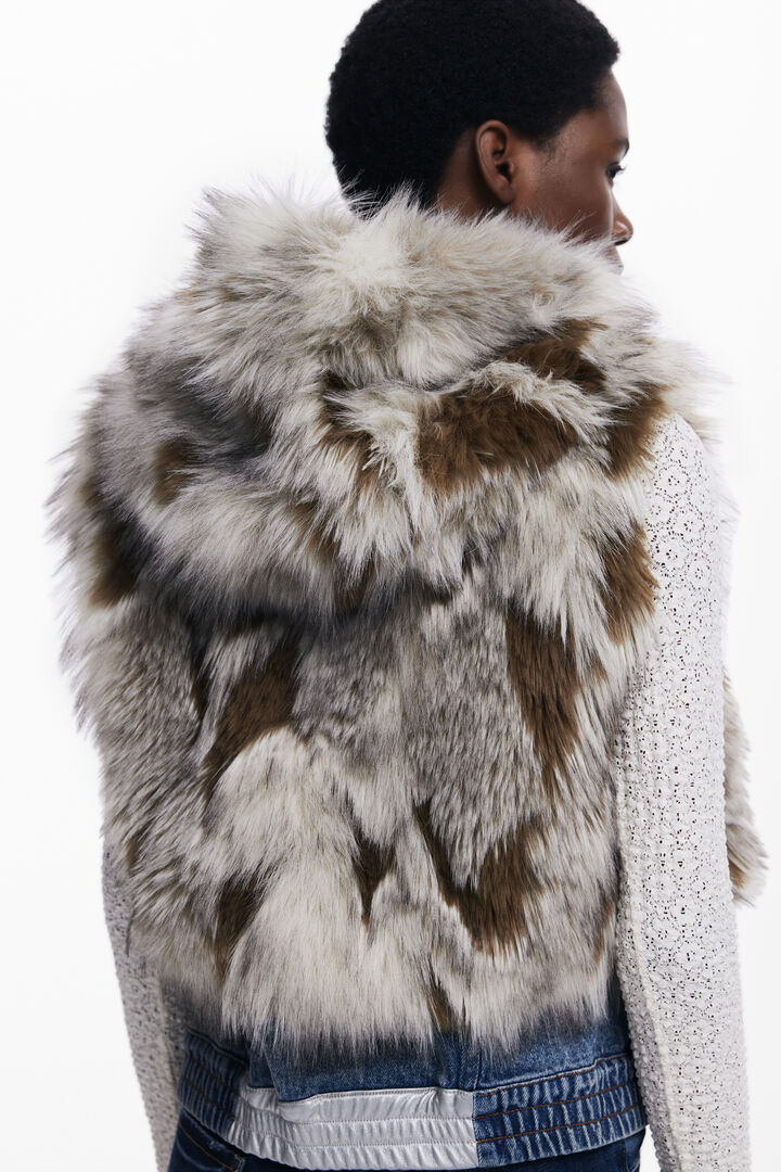 Denim fur vest | Desigual