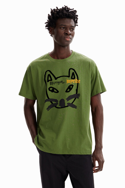 Oversized T-shirt met kat