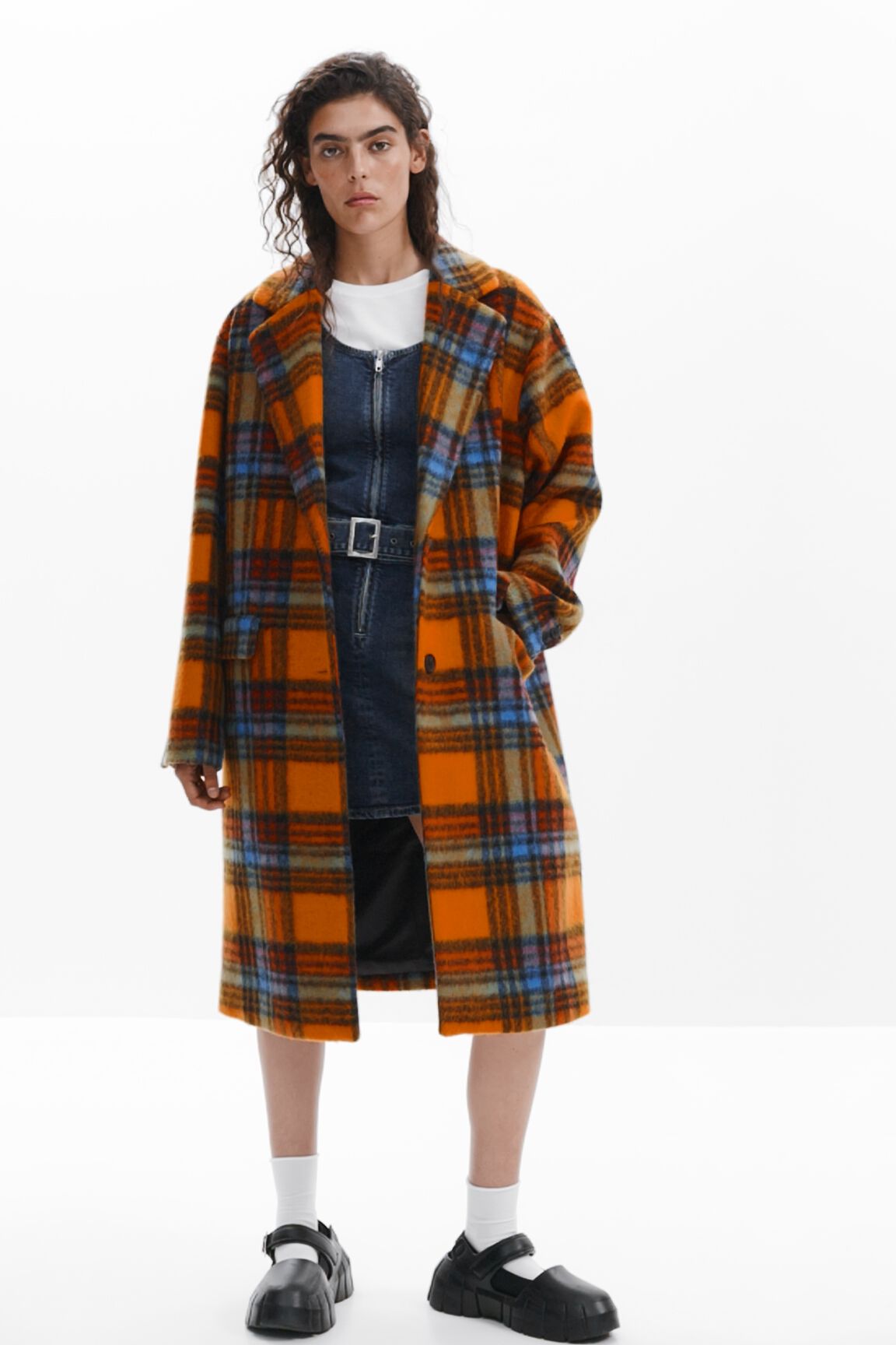 Manteau long a carreaux pour femme I Desigual