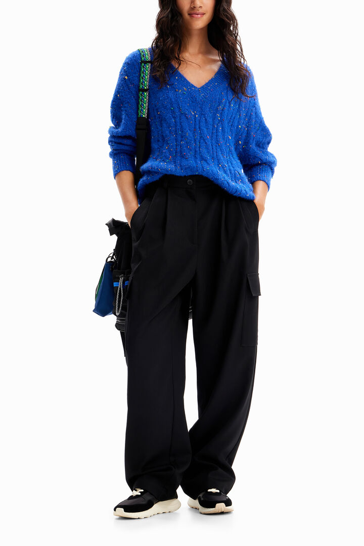 Oversize cable knit pullover | Desigual
