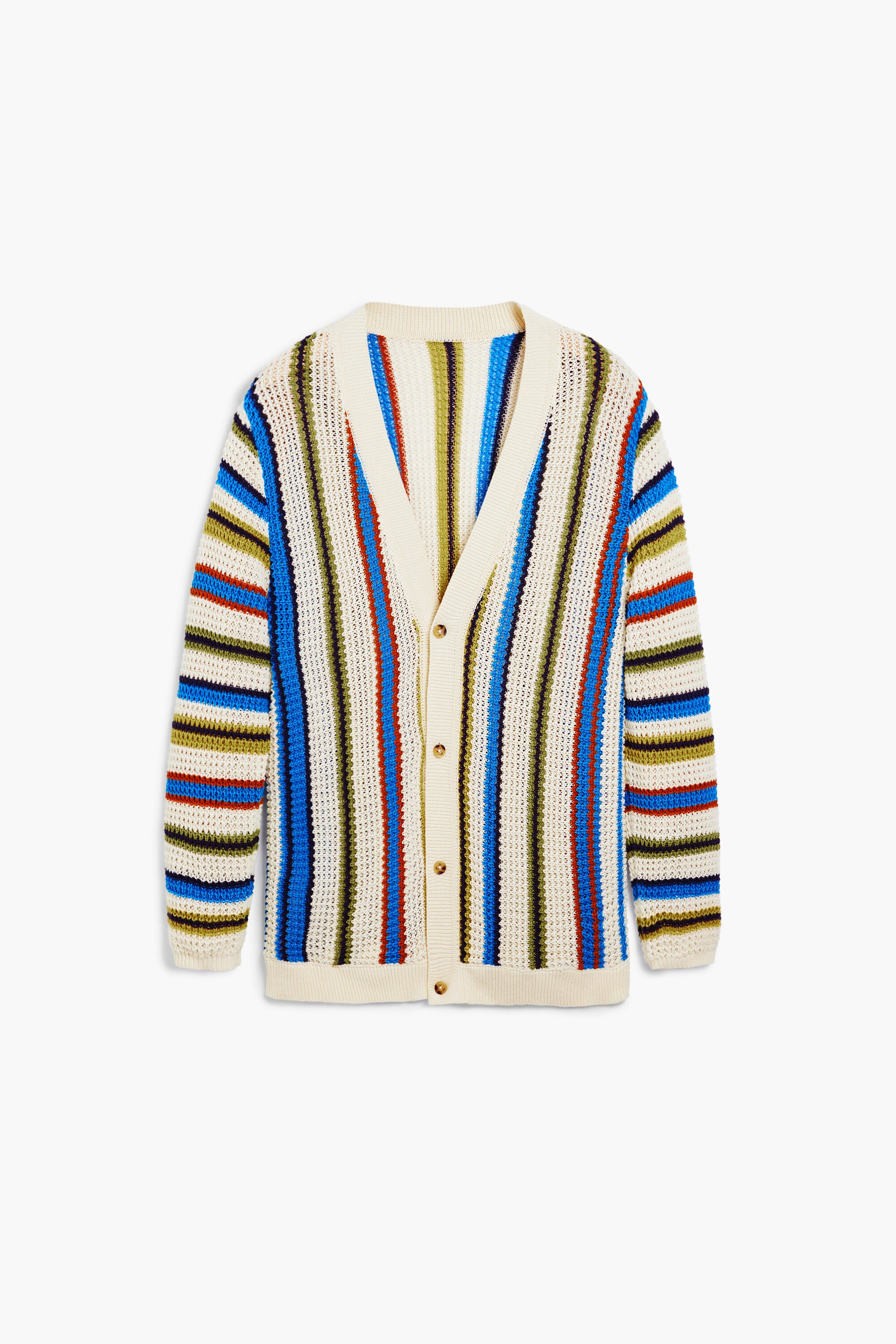 Striped knit cardigan