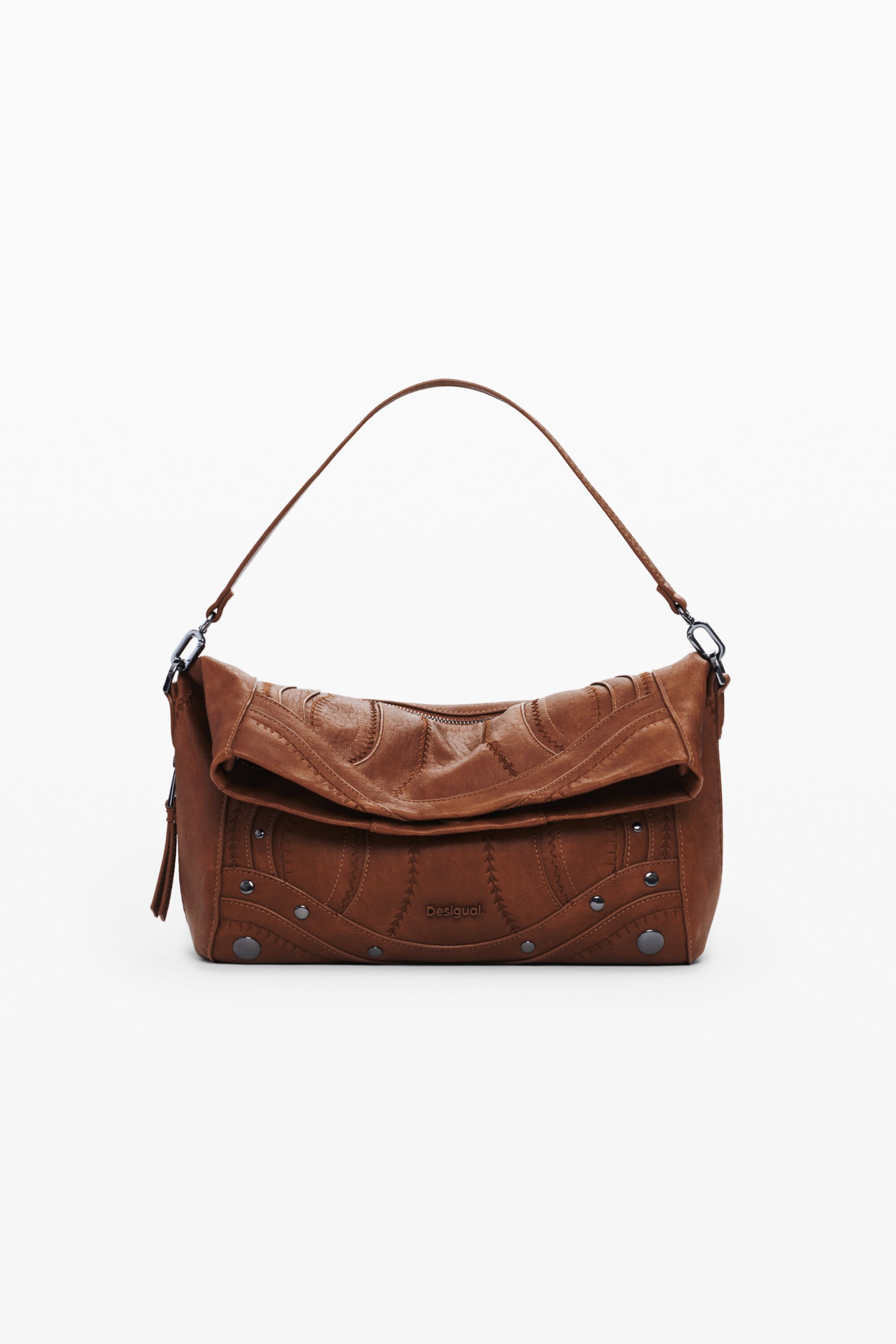 Sac effet cuir brodé moyen - Desigual - Modalova
