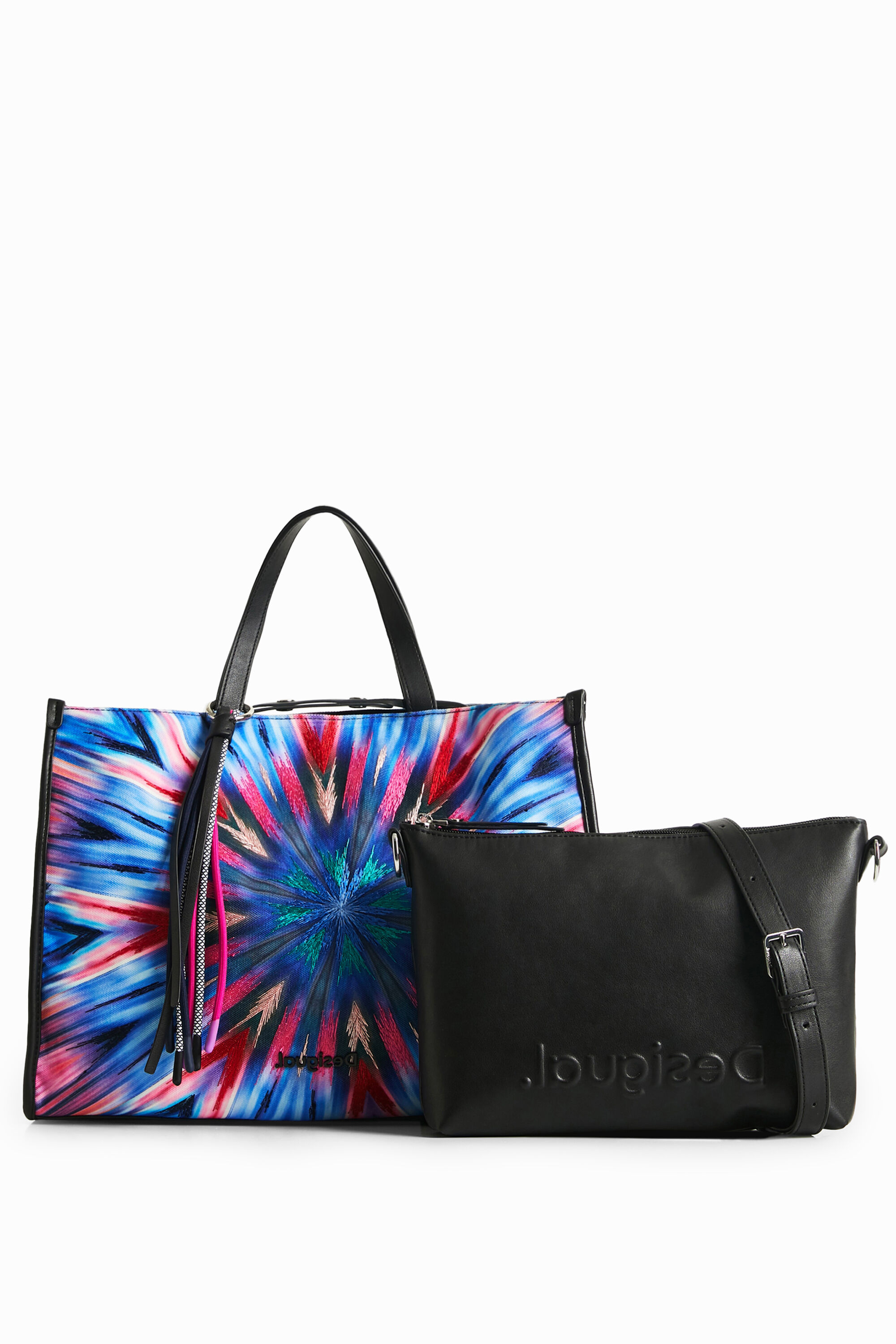 Desigual Kaleidoscope Shopping Bag In Blue