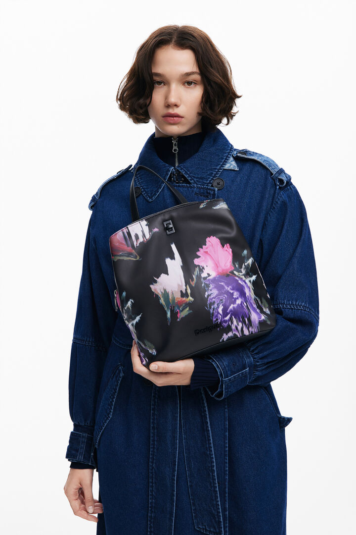 Mochila mini efecto piel | Desigual