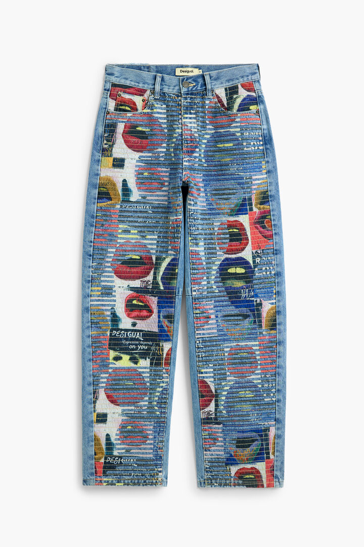 Printed balloon jeans