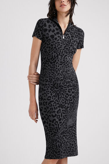Rebrasta obleka z leopardjim vzorcem | Desigual