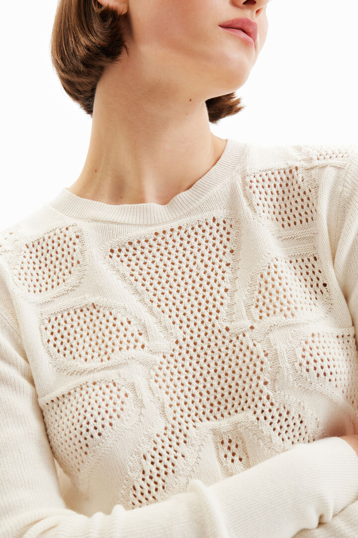 Openwork flower pullover | Desigual