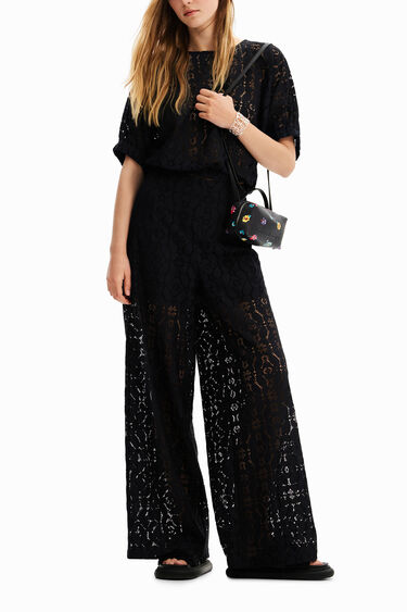 Pantalons puntes transparències | Desigual