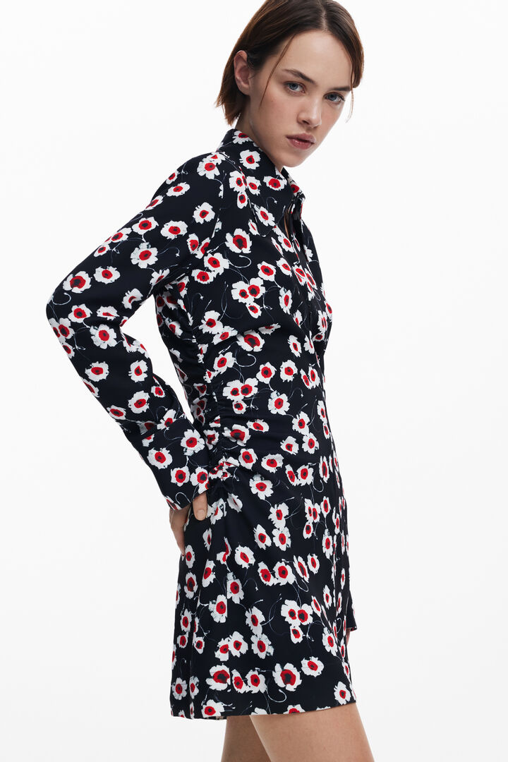 Short floral shirt dress | Desigual