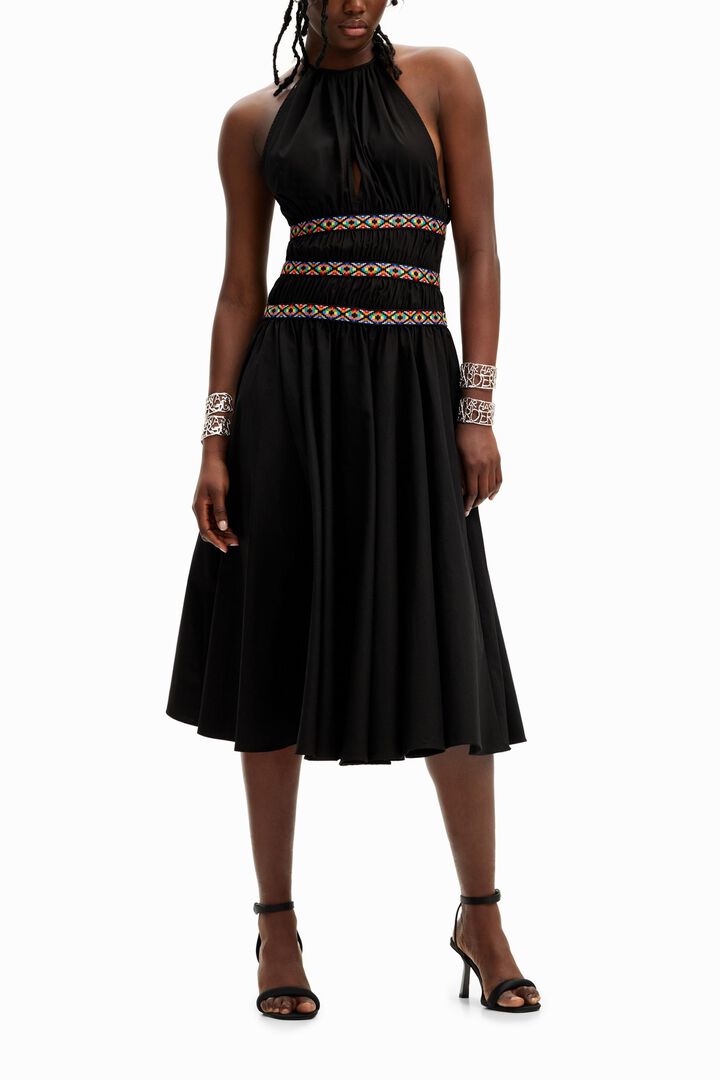 Stella Jean midi halter dress | Desigual